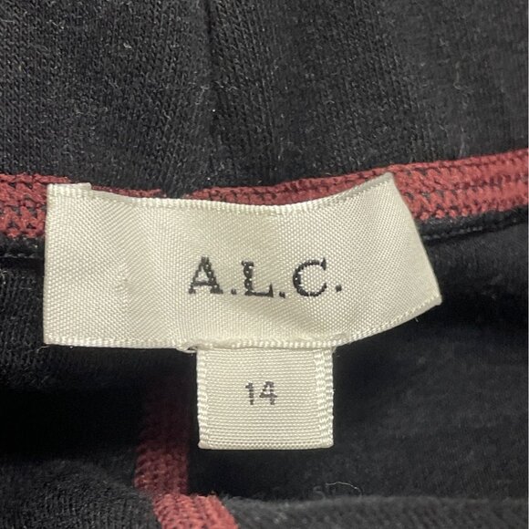 A.L.C. Women Burgundy Faux Leather Pants  With Ankle Zippers & Stretch Waist Sz - Picture 4 of 6